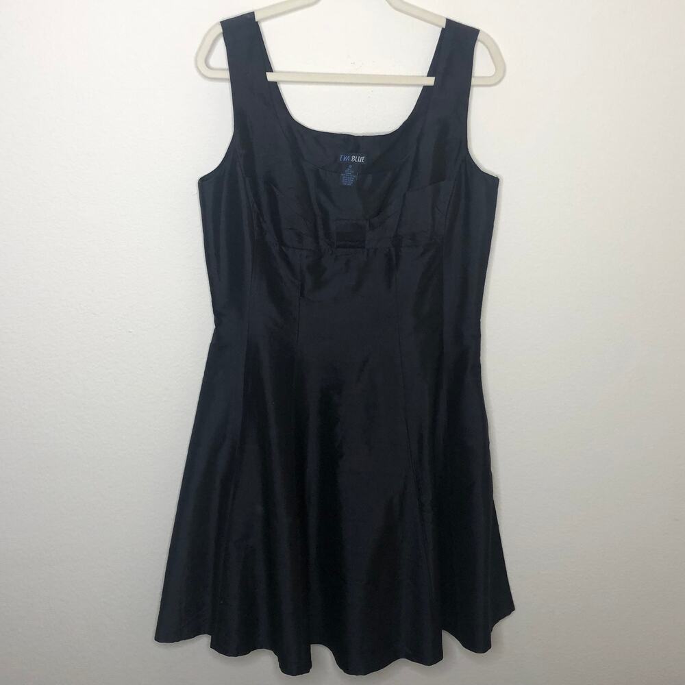 100% Silk Black Pin Up Style Dress 12
